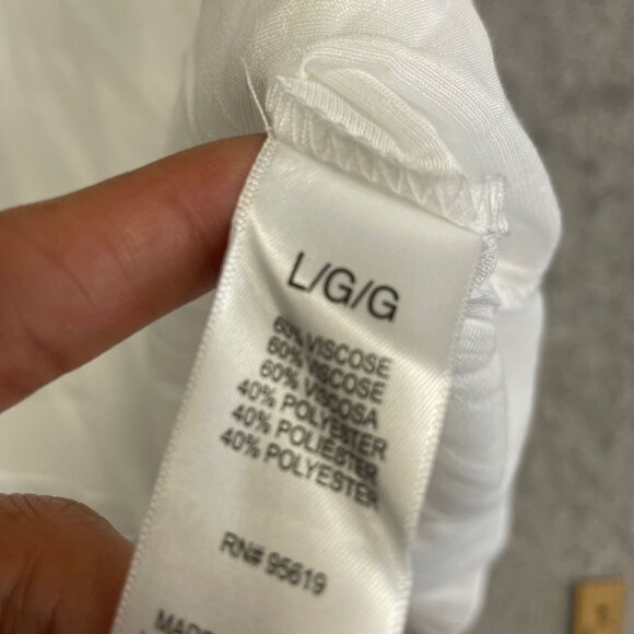 NEW Cristina B Women's L White Sleeveless Layered Blouse Viscose & Polyester - Picture 6 of 10